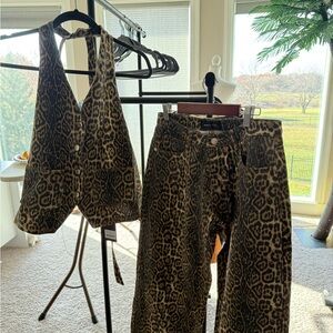 White Fox Boutique Leopard Print Set